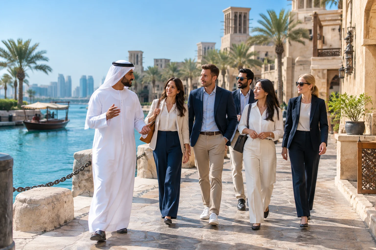 Illustrative corporate group guided waterfront visit